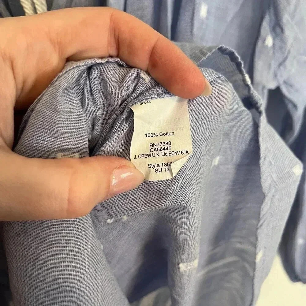 J. Crew Chambray Peasant Blouse - Picture 8 of 9